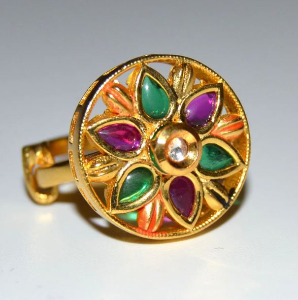 Flora Gemstone Gold Ring