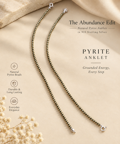 Natural Pyrite Anklet for Women