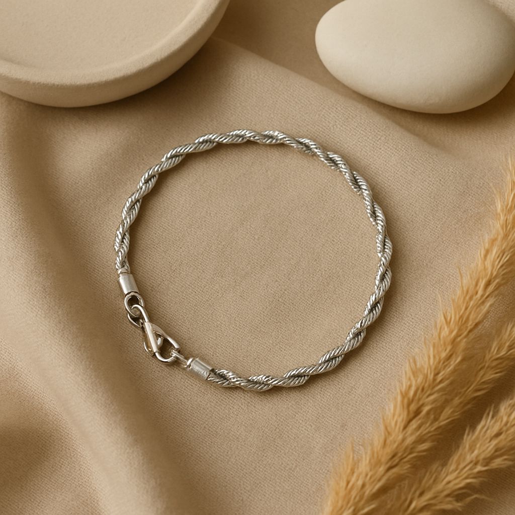 Silver Twisted Italian Bracelet