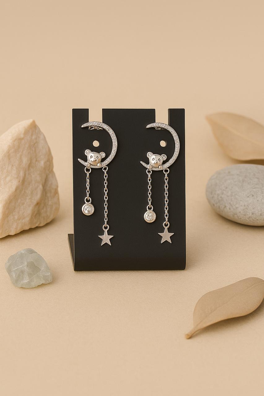Moon & Bear Charm Earrings