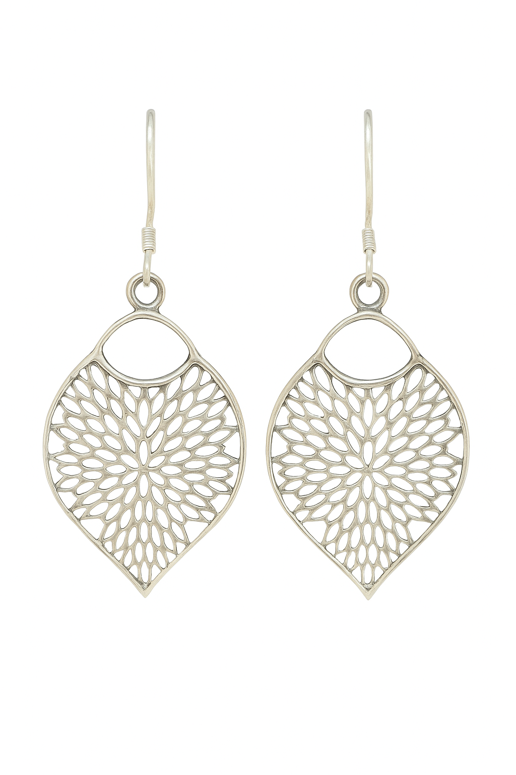 Oxidised Filigree Leaf Earrings