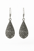 Oxidised Filigree Teardrop Earrings