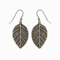 Oxidized Leaf Dangle Earrings