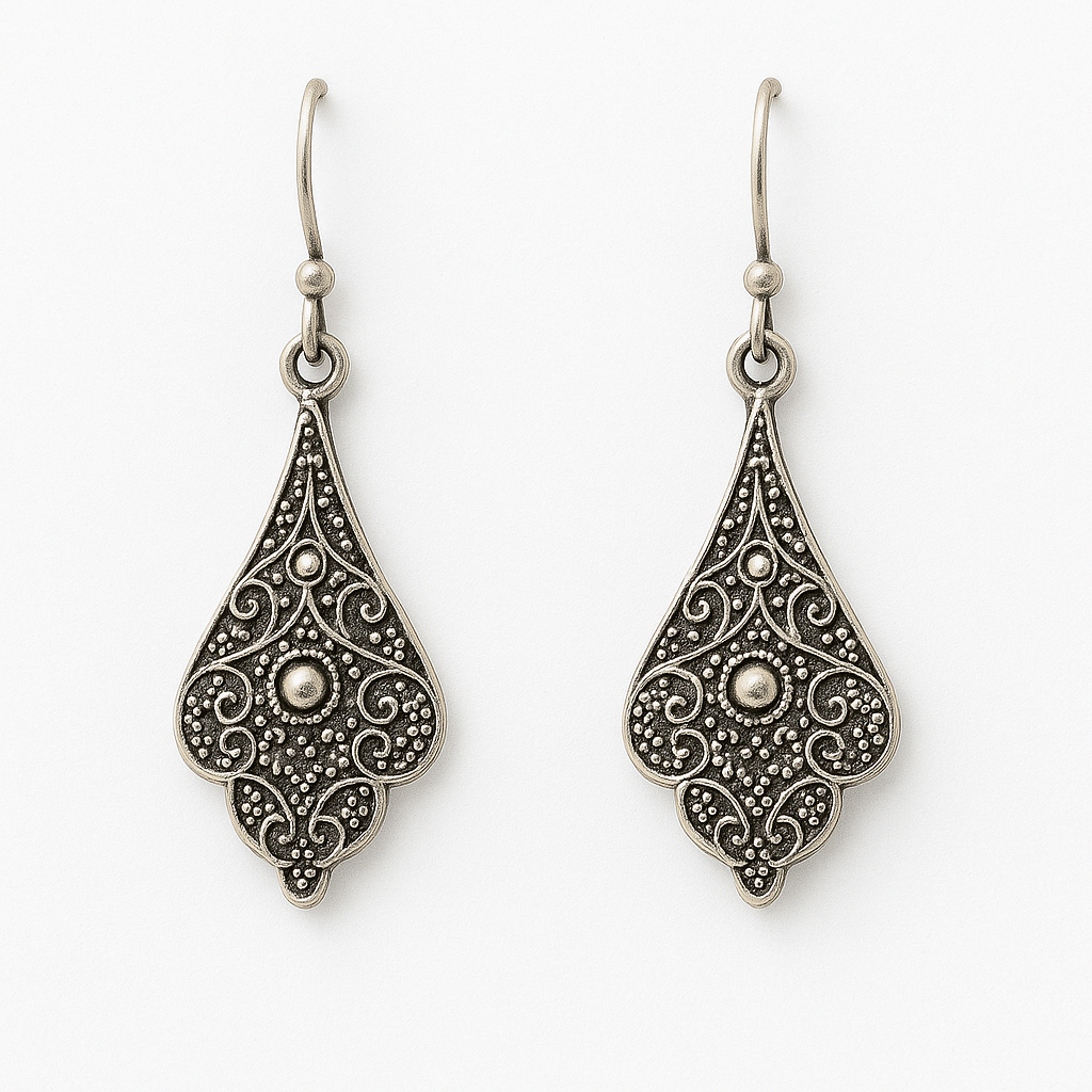 Silver Feather Dangle Earrings