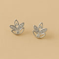 Sparkling Leaf Stud Earrings