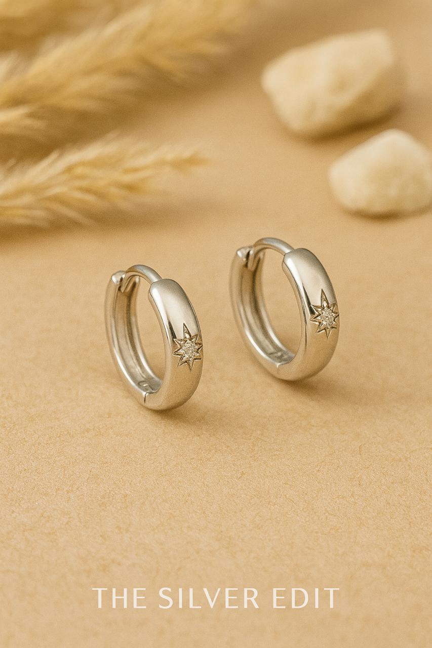 Starry Charm Hoop Earrings