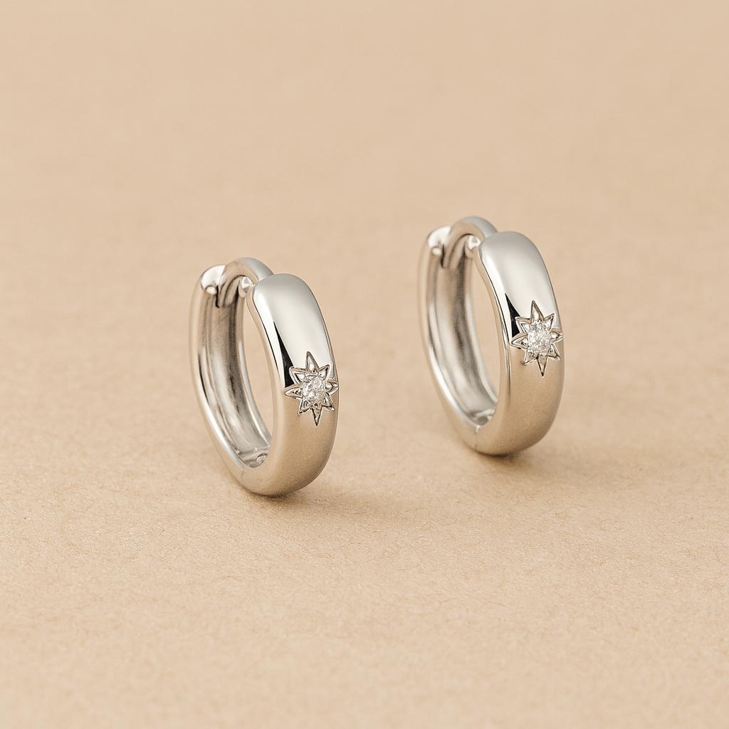 Starry Charm Hoop Earrings