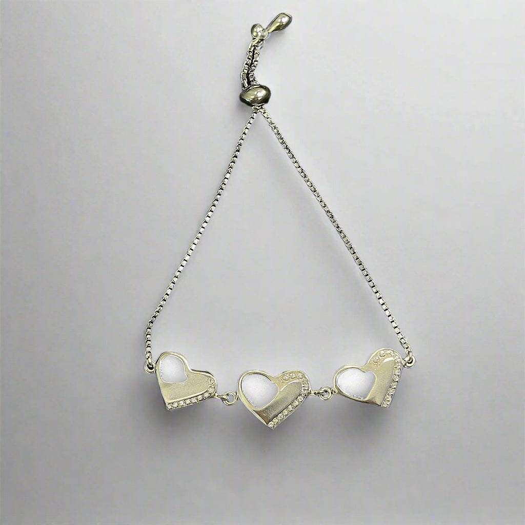 Triple Heart Charm Bracelet