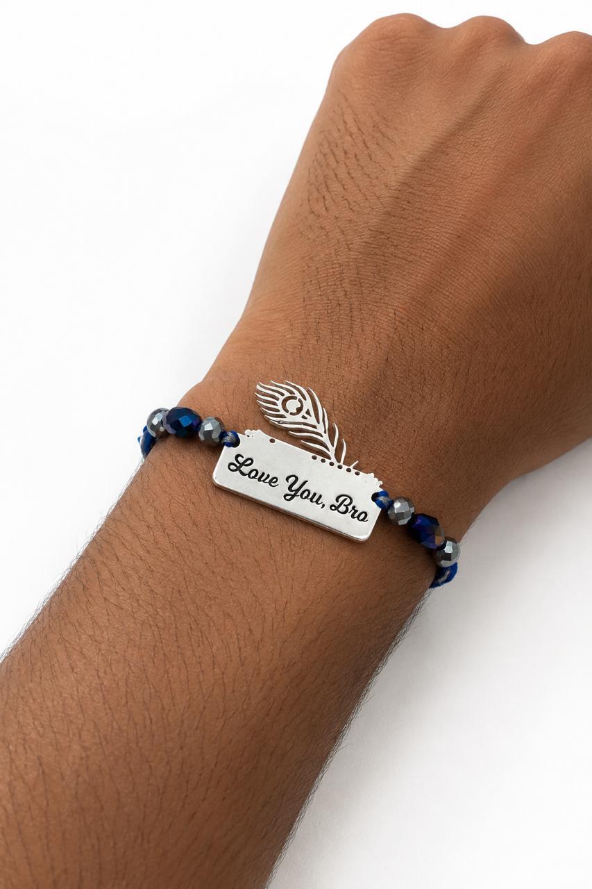 Love you Bro Rakhi – Silver & Gold Plated Raksha Bandhan Rakhi