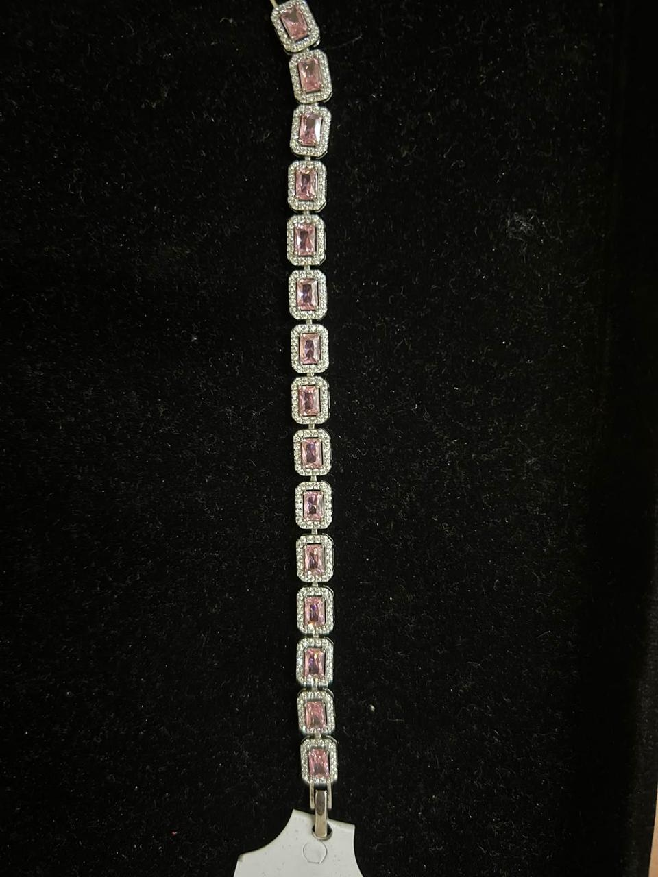 Rosé Radiance Tennis Bracelet– 925 Sterling Silver Elegance