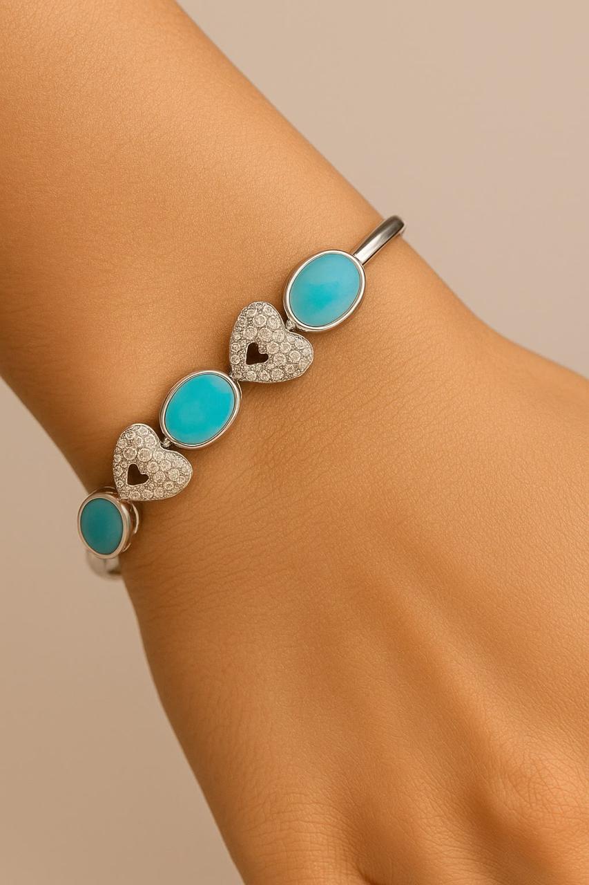 Turquoise Heritage Glow Bracelet– 925 Sterling Silver Elegance