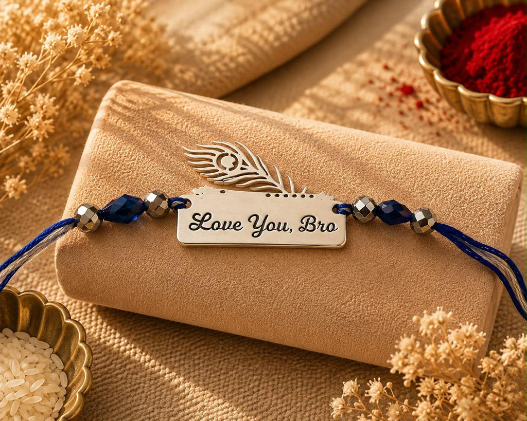 Love you Bro Rakhi – Silver & Gold Plated Raksha Bandhan Rakhi