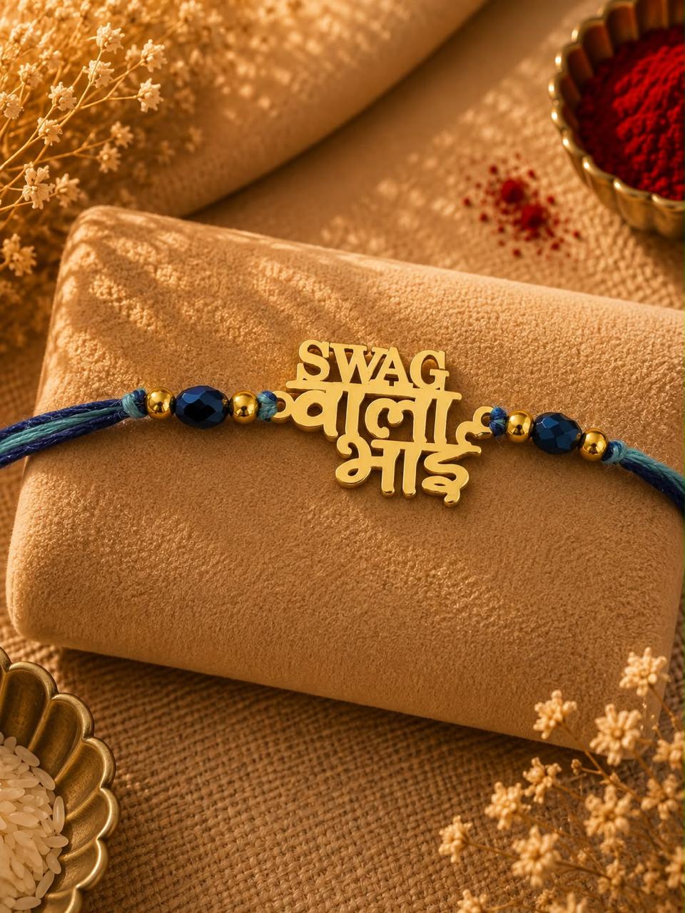 Swag Wala Bhai Rakhi - Silver And Gold Plated