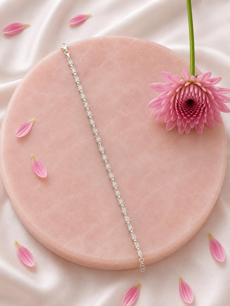 Dewdrop Luxe Chain Bracelet– 925 Sterling Silver Elegance