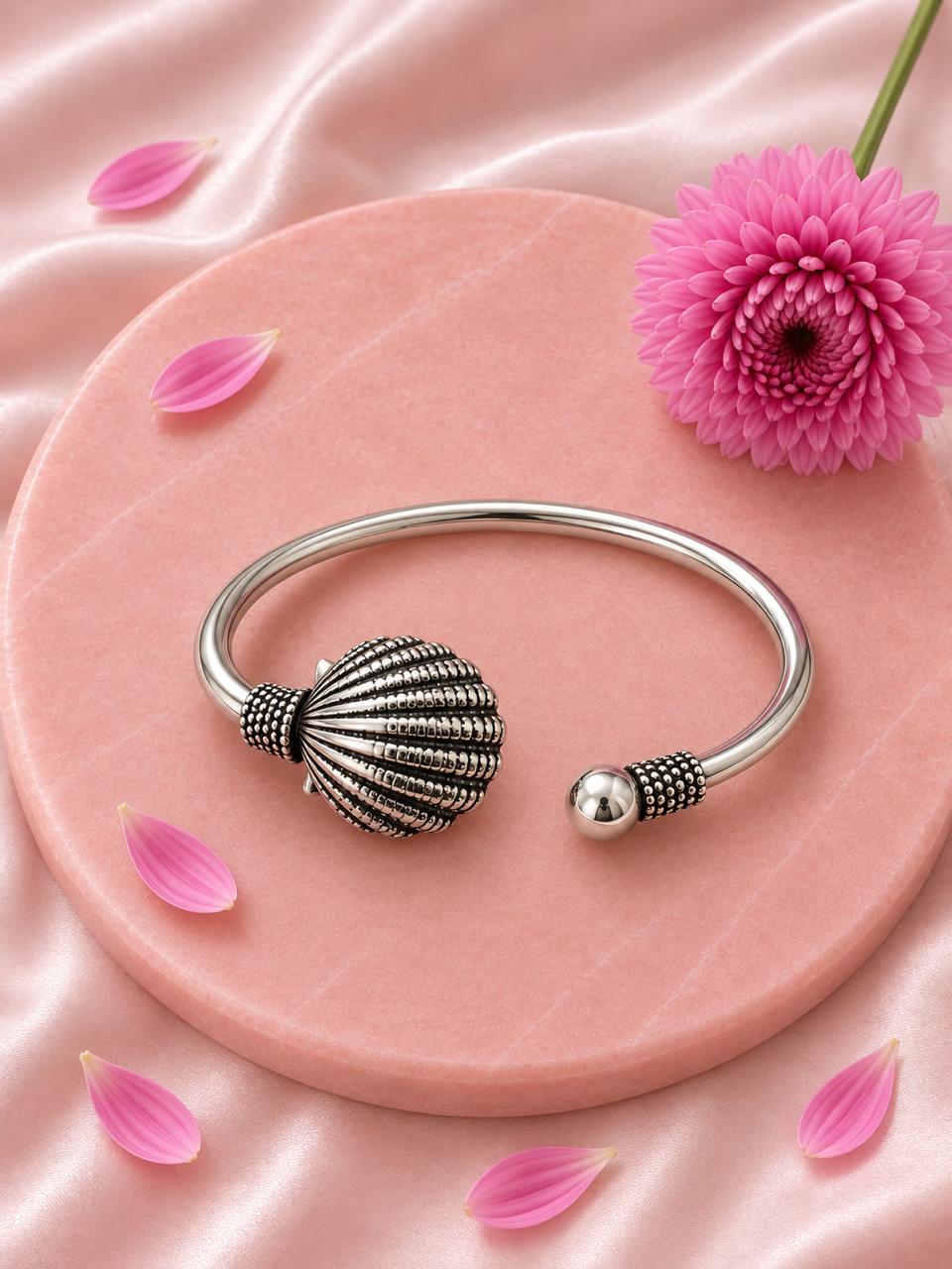 Ocean Whisper Cuff Bracelet– 925 Sterling Silver Elegance