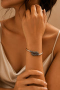 Regal Motif Heritage Cuff– 925 Sterling Silver Elegance