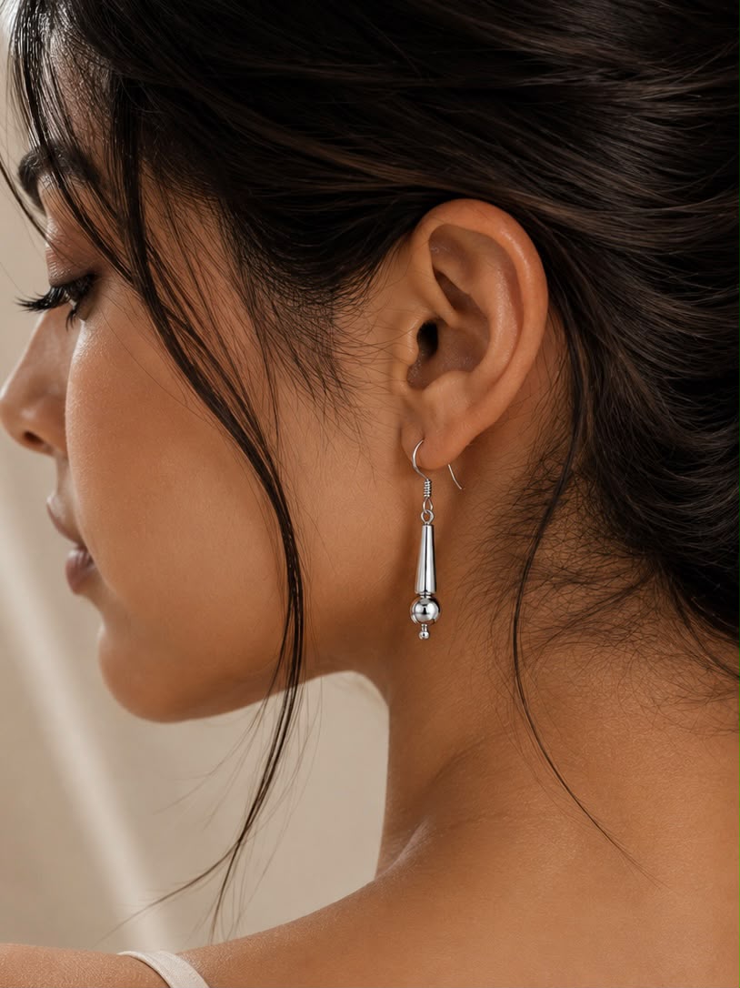 Minimal Drop Earrings – 925 Sterling Silver Elegance