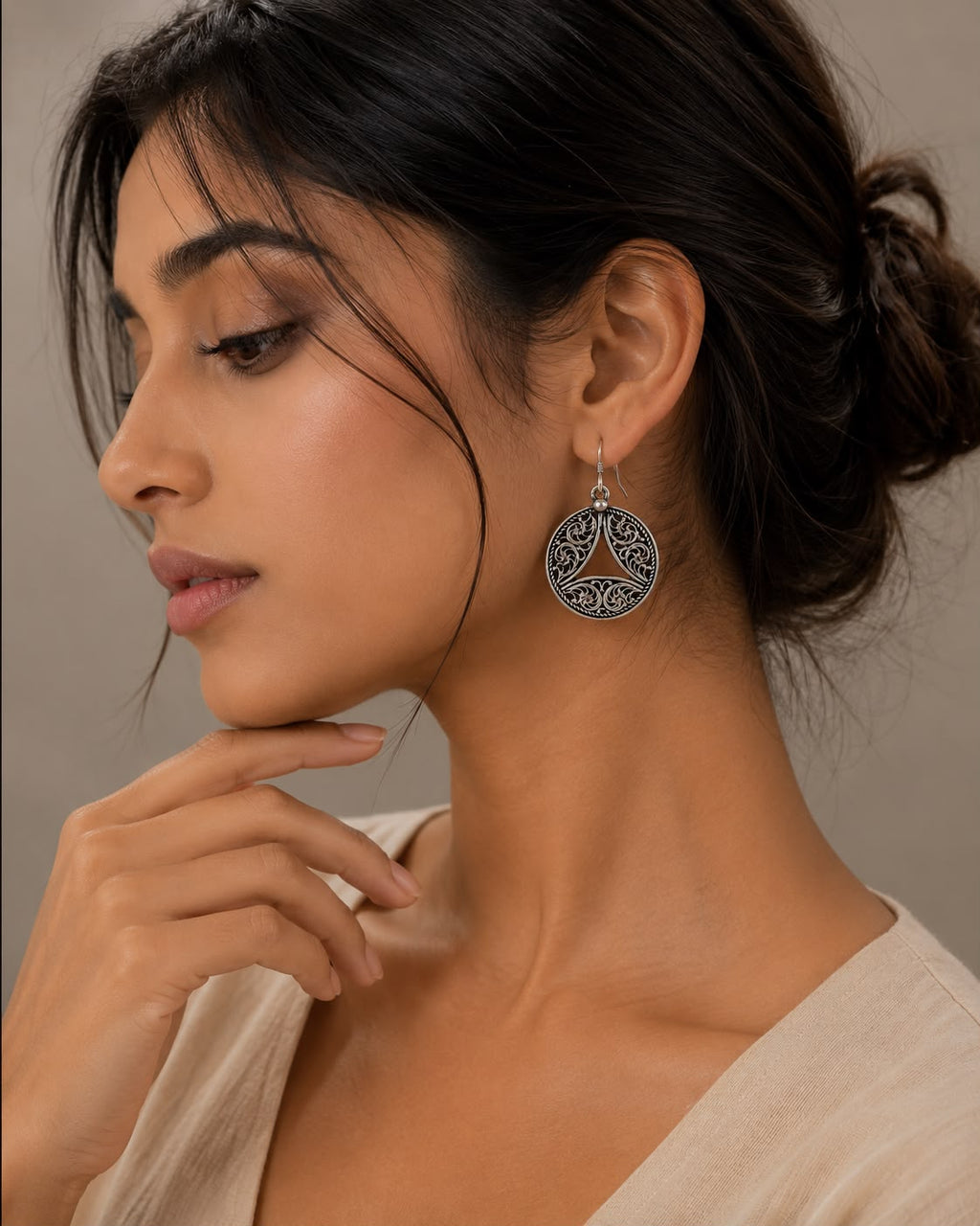 Antique Filigree Drop Earrings – 925 Sterling Silver Elegance