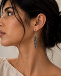 Antique Feather Drop Earrings – 925 Sterling Silver Grace