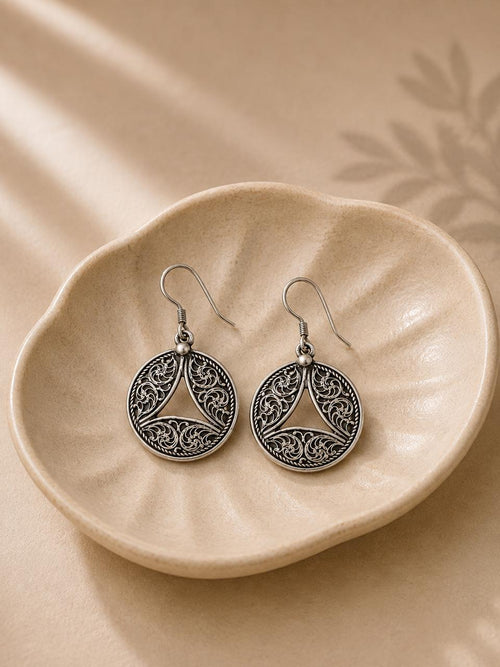 Antique Filigree Drop Earrings – 925 Sterling Silver Elegance
