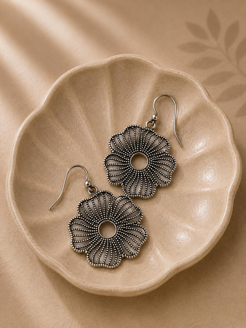 Bloom Petal Drop Earrings – 925 Sterling Silver Bloom
