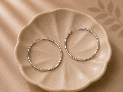 Classic Large Hoop Earrings – 925 Sterling Silver Minimal