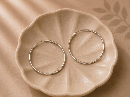 Classic Large Hoop Earrings – 925 Sterling Silver Minimal
