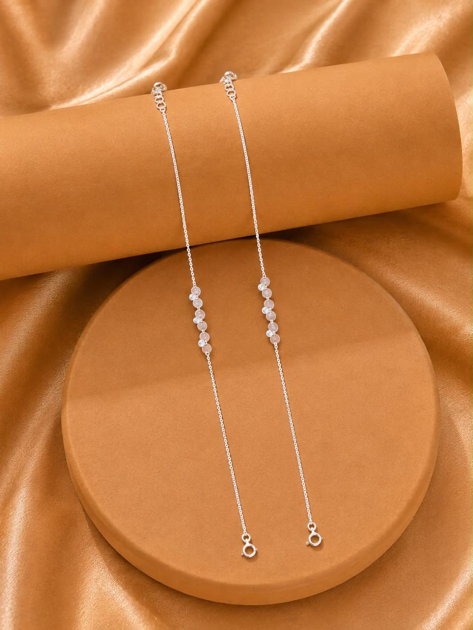 Lumi Disc Silver Anklet – 925 Sterling Silver Everyday Anklet