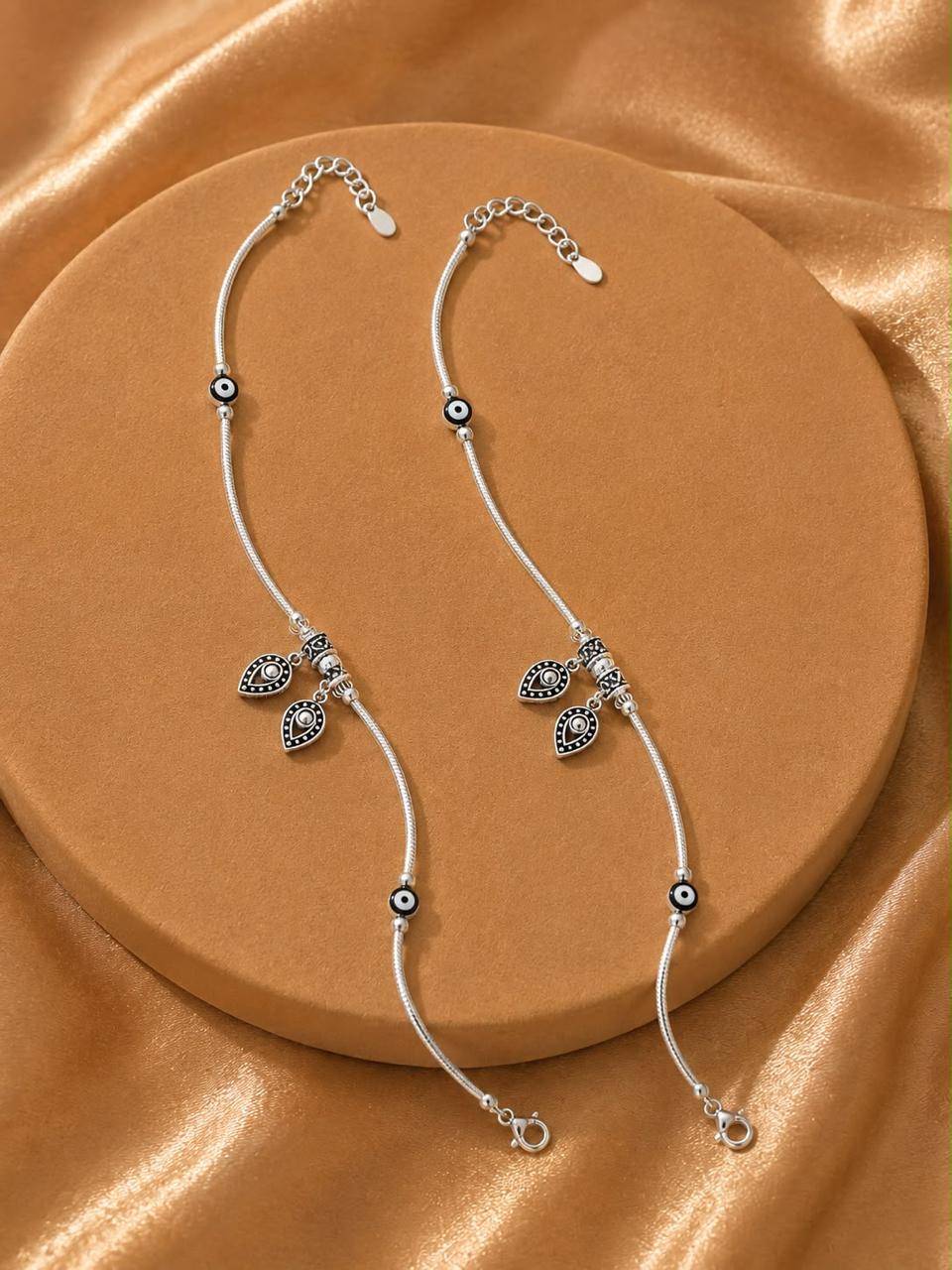 Evil Eye Silver Anklet – 925 Sterling Silver Protection Anklet