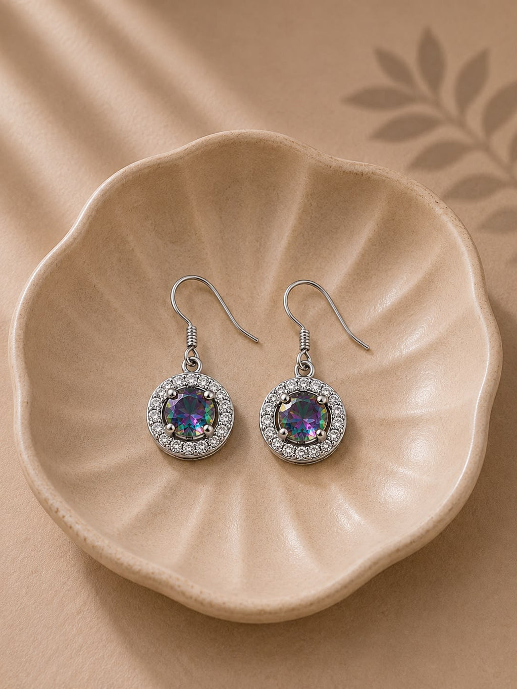 Mystic Halo Drop Earrings  – 925 Sterling Silver Elegance
