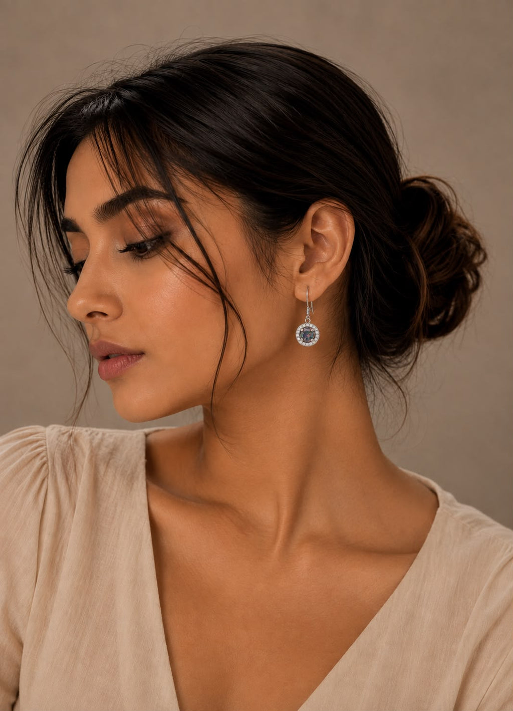 Mystic Halo Drop Earrings  – 925 Sterling Silver Elegance