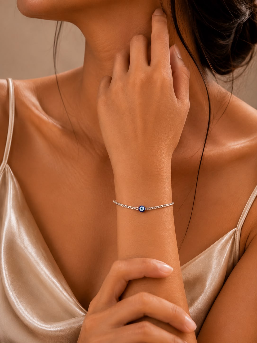 Evil Eye protection Bracelet - 925 Sterling Silver Elegance