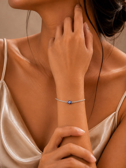 Evil Eye protection Bracelet - 925 Sterling Silver Elegance