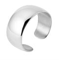 Wide Polished Silver Cuff Bangle